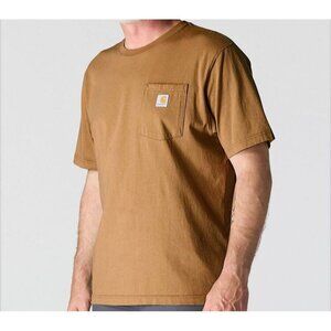 Carhartt Men's 3XLT K87 Loose Fit Heavyweight Brown Short Sleeve Pocket T-Shirt